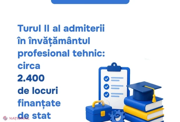 Turul II de admitere în școlile profesionale: circa 2.400 de locuri bugetare disponibile în întreaga țară