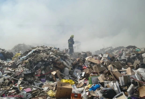 Incendiul de la gunoiștea orășenească din Orhei, stins după patru zile de luptă cu flăcările