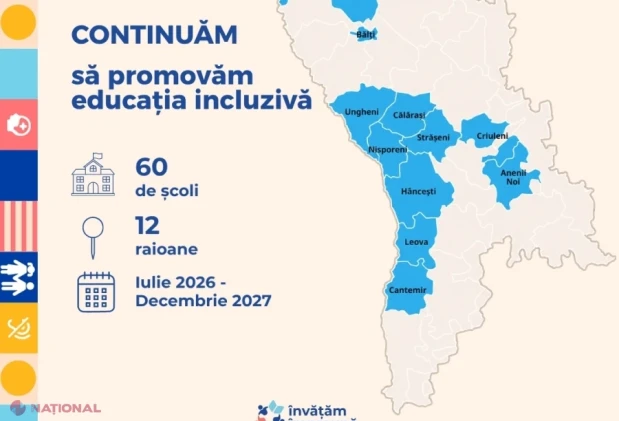 60 de școli din 12 raioane vor beneficia de sprijin pentru promovarea educației incluzive