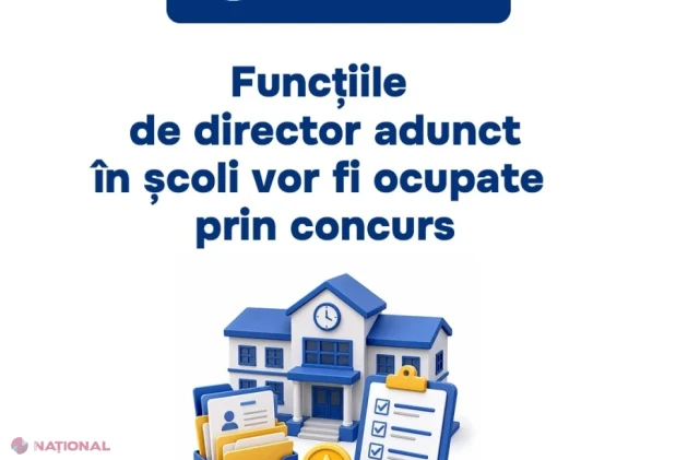 Directorii adjuncți din școli vor fi numiți prin concurs, conform noilor prevederi ale Codului educației