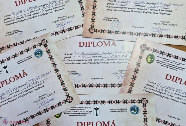 Soiurile autohtone de struguri ale Republicii Moldova, premiate cu șase diplome în România