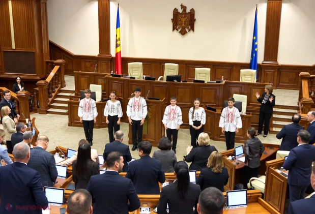 În limbajul semnelor: șase copii au deschis ședința plenară a Parlamentului