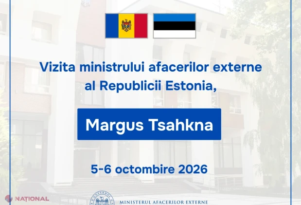 Ministrul de Externe al Estoniei, Margus Tsahkna, vine la Chișinău: va inaugura ambasada țării sale și va participa la lansarea unui proiect european la Bălți