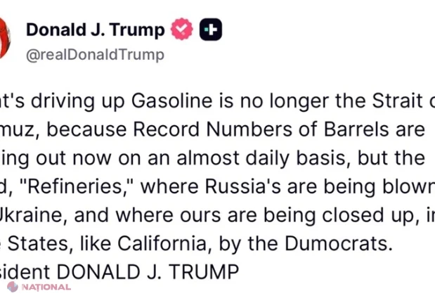 Trump pune scumpirea carburanților pe seama atacurilor Ucrainei asupra Rusiei și exclude războiul din Iran