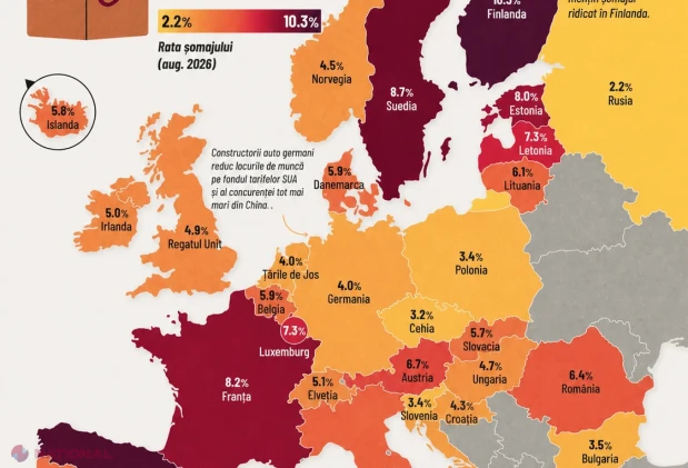 România, pe locul 10 în clasamentul șomajului din Europa: Finlanda conduce topul în 2026