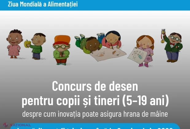 Copiii și tinerii din Moldova, invitați la concursul internațional de desen al FAO despre hrana de mâine