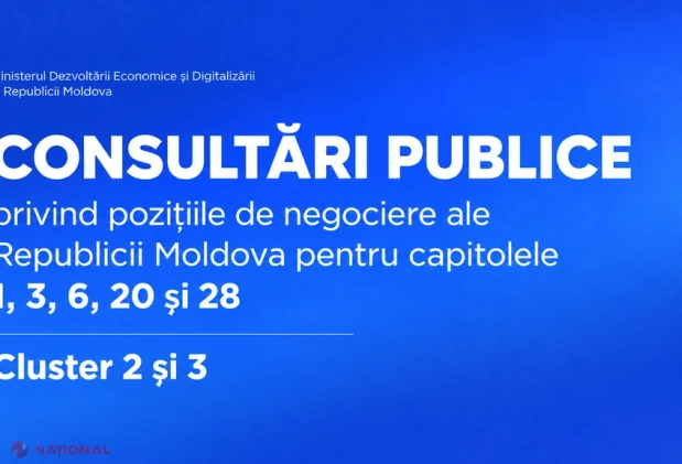 Moldova consultă public pozițiile de negociere pentru cinci capitole de aderare la UE
