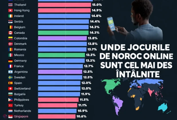 România, pe locul 24 în clasamentul utilizării jocurilor de noroc online