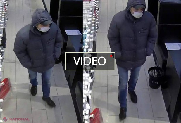 VIDEO // Și-a pus o mască pe față și a intrat într-un magazin din Chișinău să fure: Poate fi recunoscut?