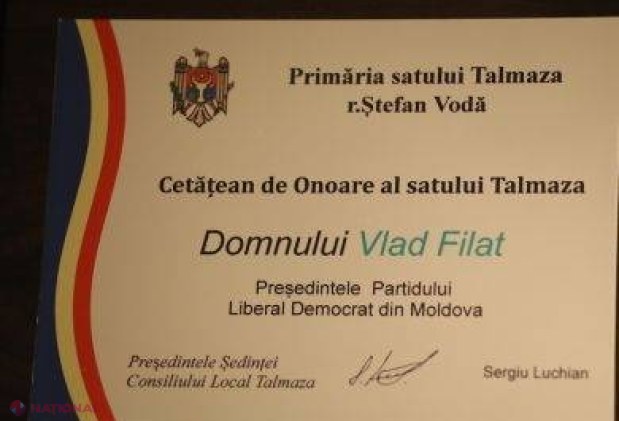 VIDEO // Două titluri de cetățean de onoare în aceeași zi pentru Vlad Filat