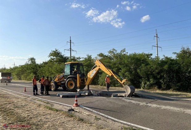 FOTO Temperaturi extreme în Republica Moldova: Pe o porțiune din drumul național M5 s-au ridicat dalele de beton