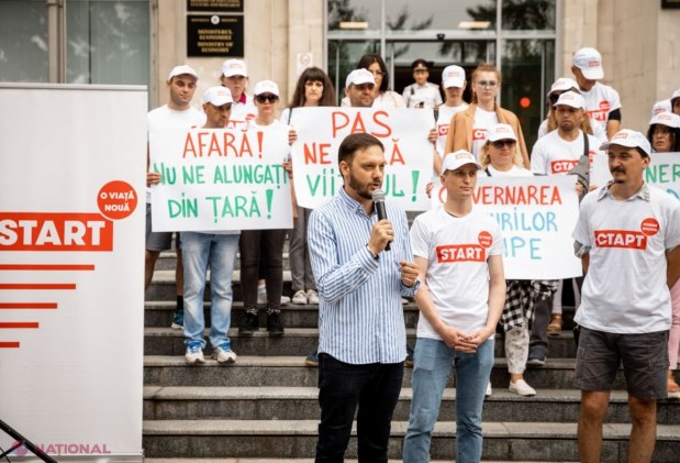 Tinerii Organizației „START” au protestat împotriva creșterii taxelor de cazare în căminele studențești