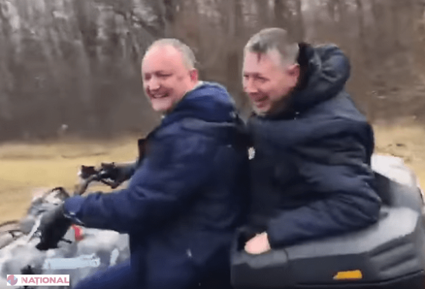 VIDEO, FOTO // Președintele Dodon se ține de DISTRACȚII la Condrița: Imnul Rusiei, pahare pline și șeful statului în rol de șofer prin pădure