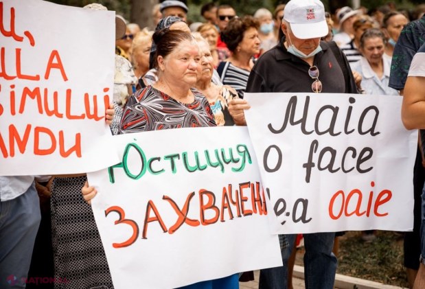 Un nou PROTEST organizat în susținerea Marinei Tauber. Adunați în fața Curții de Apel Chișinău, membrii și simpatizanții Partidului „ȘOR” cer eliberarea deputatei din arest