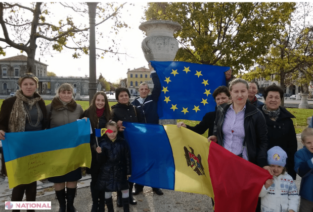 FOTO // Europa ZGUDUITĂ de mesaje în susținerea integrării europene a R. Moldova