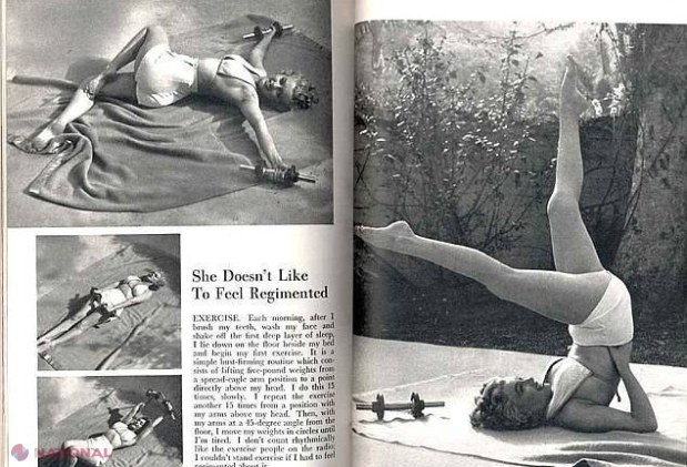 Diva anilor '50, în imagini rare: Marilyn Monroe trăgea de fiare ca să fie în formă