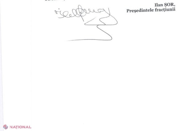 DOC // Partidul „ȘOR” solicită SUPORTUL Blocului Comuniștilor și Socialiștilor pentru convocarea de URGENȚĂ a unei sesiuni extraordinare a Parlamentului. Formațiunea lui Șor insistă pe DEMITEREA Guvernului Gavrilița