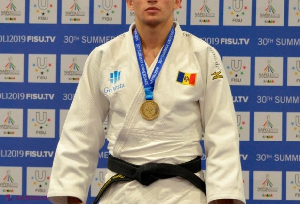 FOTO // Prima MEDALIE pentru R. Moldova la Universiada Mondială 2019. Victorie în 7 SECUNDE pentru Dorin Coțonoagă