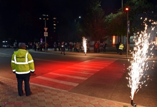 FOTO // Datorită unui proiect al lui Ilan Șor, străzile principale din Orhei au treceri de pietoni iluminate cu reflectoare roșii: „Orhei a devenit o localitate și mai sigură pentru pietoni”