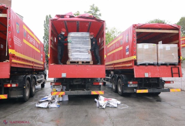 FOTO, VIDEO // IMAGINI cu DRONA: Ce era în cele 20 de CAMIOANE trimise de către România în R. Moldova