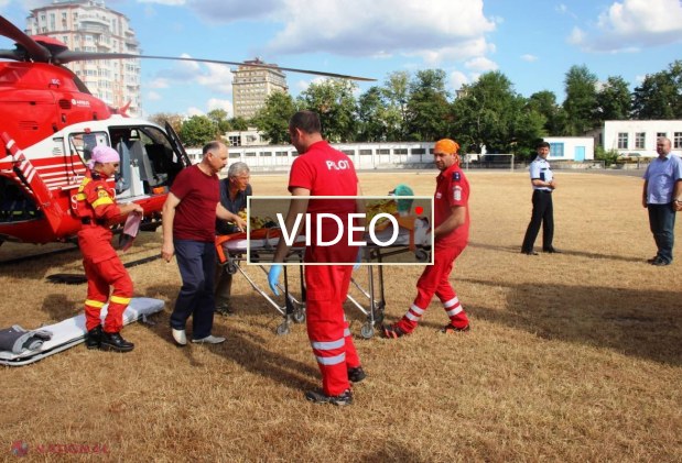 O nouă OPERAȚIUNE SMURD Iași pe teritoriul R. Moldova: Un bărbat care a ars în câmp a fost transportat cu elicopterul la Chișinău