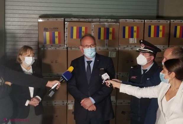 FOTO // Un nou gest de GENEROZITATE din partea României, pentru cetățenii R. Moldova. La Chișinău a ajuns donația de 100 000 de teste rapide antigen COVID-19