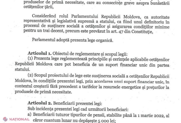 DOC // Ilan Șor insistă ca cetățenilor să le fie acordat, în regim de urgență, câte un ajutor UNIC de 10 000 de lei: „Să nu spuneți că este populism, pentru că Germania, țara la care vă raportați, a acordat un astfel de ajutor cetățenilor săi”
