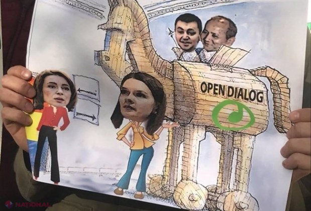 VIDEO // Tinerii din PD, protest împotriva „finanțării PAS și PPDA de către oligarhi străini certați cu legea”