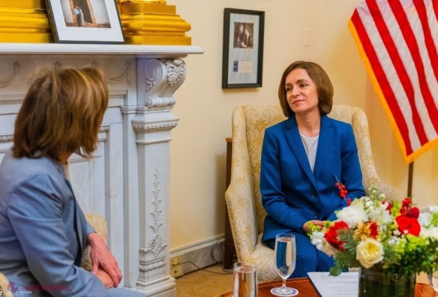 FOTO // Maia Sandu, întrevedere la Washington cu Nancy Pelosi, PRIMA femeie din istoria SUA care deține funcția de președinte al Camerei Reprezentanților. RĂZBOIUL pornit de Putin în Ucraina și criza energetică, principalele teme abordate