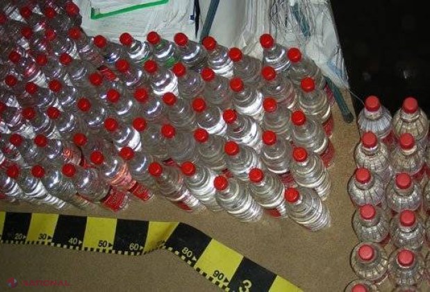 Jumătate de tonă de alcool contrafăcut urma să ajungă în magazinele și piețele din capitală