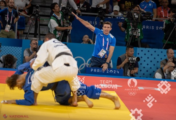 FOTO // Judocanul Mihail Latîșev, eliminat de la Jocurile Olimpice. Sportivul nostru de 20 de ani a cedat în fața campionului MONDIAL Tato Grigalashvili