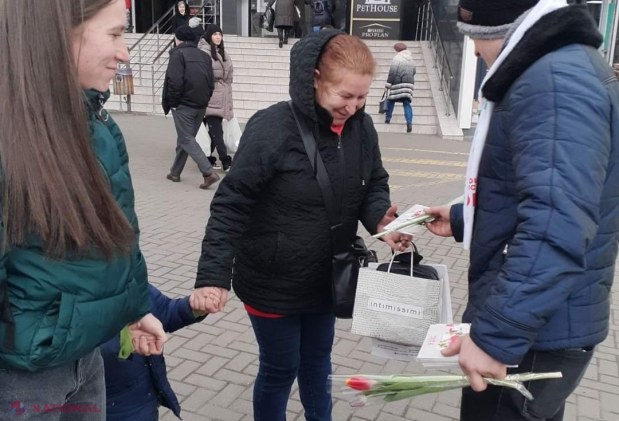 FOTO // De 8 Martie, echipa Partidului „ȘOR” a surprins într-un mod plăcut femeile din R. Moldova