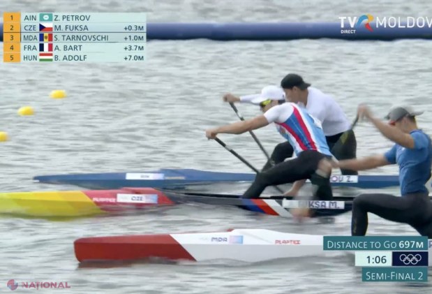 FOTO // Serghei Tarnovschi, în FINALA de la canoe simplu pe distanța de 1 000 de metri. Ucraineanul naturalizat a terminat al doilea cursa din semifinala sa și va lupta pentru o MEDALIE la Paris