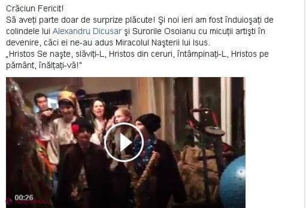 Maestrul Gheorghe Urschi, colindat de surorile Osoianu