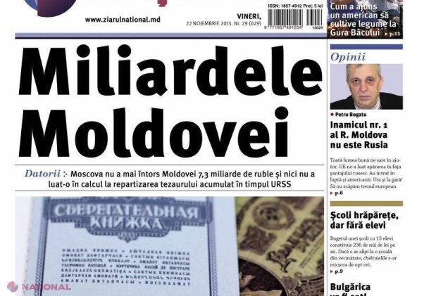 Moscova nu a întors Moldovei 7,3 miliarde de ruble