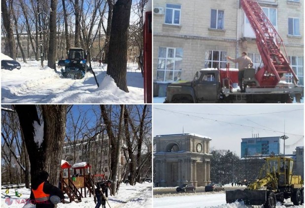 FOTO // Piața Marii Adunări Naționale este curățată de zăpadă înaintea Marii Adunări Centenare