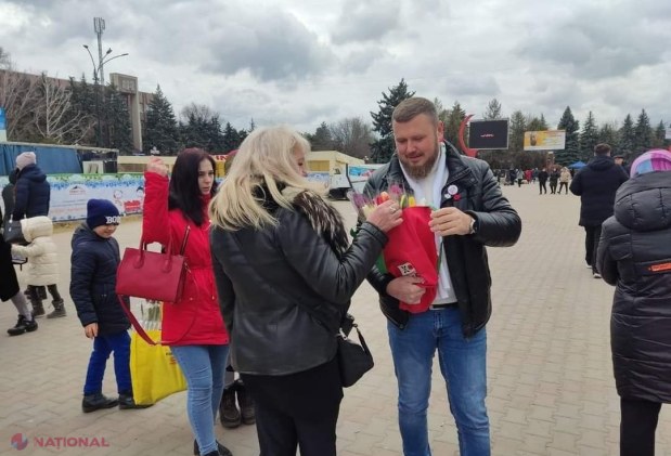 FOTO // De 8 Martie, echipa Partidului „ȘOR” a surprins într-un mod plăcut femeile din R. Moldova