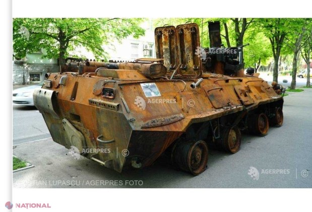 FOTO // Parada epavelor rusești. Ucrainenii au scos pe străzile din Kiev blindatele distruse ale rușilor