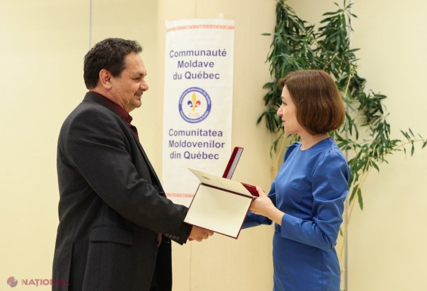 GALERIE FOTO // Maia Sandu, discuții cu DIASPORA din Canada. Șefa statului a acordat titluri onorifice și a vizitat o PATISERIE deschisă de o moldoveancă: „Am văzut o susținere totală pentru proiectul de aderare a R. Moldova la UE”