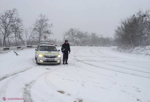Drumurile naționale, acoperite de zăpadă: SFATURILE Poliției pentru șoferi