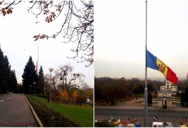  Drapelul R. Moldova din faţa Guvernului, COBORÂT  în BERNĂ