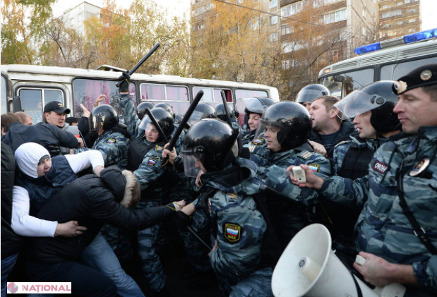 400 de persoane arestate în Moscova după un protest violent
