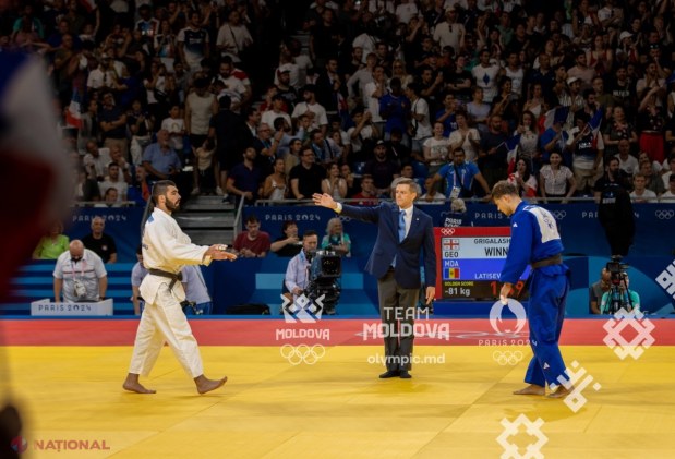 FOTO // Judocanul Mihail Latîșev, eliminat de la Jocurile Olimpice. Sportivul nostru de 20 de ani a cedat în fața campionului MONDIAL Tato Grigalashvili