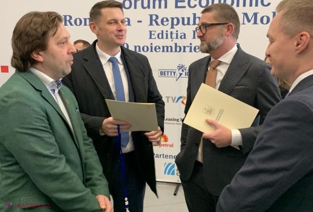 VIDEO // Investitorii de pe ambele maluri ale Prutului și-au dat mâna la Forumul economic România – R. Moldova. „Companiile românești au creat peste 10 000 de locuri de muncă în R. Moldova și au o cifră de afaceri de circa un miliard de euro”