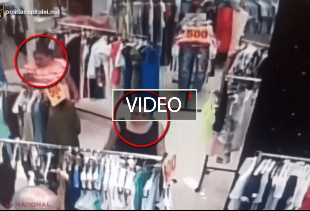 VIDEO RUȘINOS // Au intrat într-un centru comercial din Chișinău și au FURAT o rochie: Le recunoașteți?