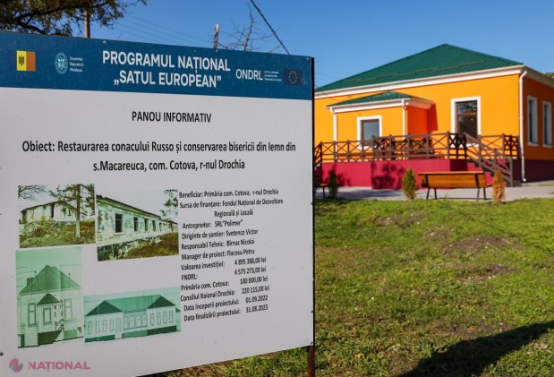 FOTO // Conacul „Russo” din comuna Cotova și-a recăpătat strălucirea de altădată, după ce a fost restaurat prin intermediul programului „Satul European”. „Restaurarea acestui obiectiv contribuie și la reconstruirea economiei locale”