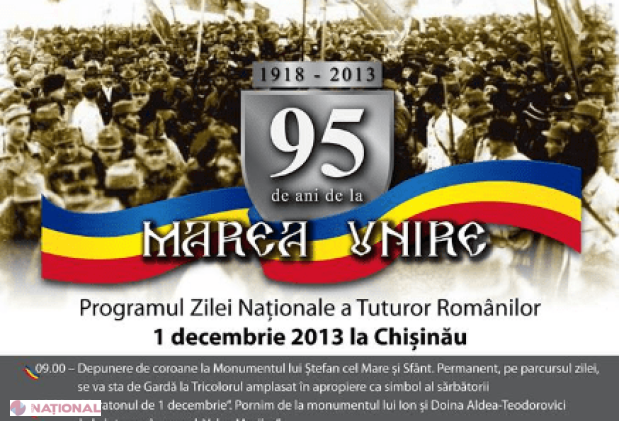PROGRAMUL acțiuniunilor dedicate Zilei Naționale a României desfășurate la Chișinău