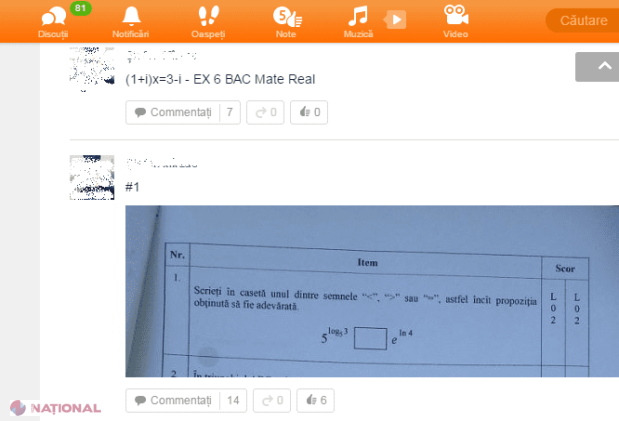 ILEGAL // Testul de la examenul de matematică de la BAC a apărut pe internet