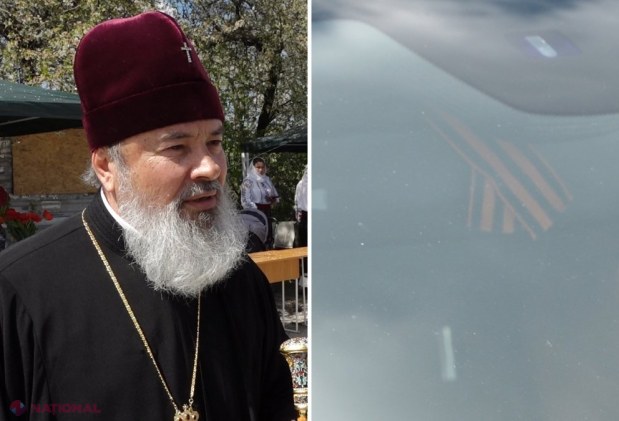 VIDEO // Episcopul Marchel SFIDEAZĂ legea: Îndrăgostit de Rusia, și-a pus pe „Mercedesul” său panglica „Sf. Gheorghe”, INTERZISĂ în R. Moldova