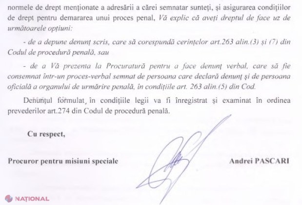 DOC // Procuratura explică de ce a RESPINS denunțul PD privind „uzurpare a puterii de stat de către actuala guvernare”. Ce ar trebui să facă PD pentru ca DENUNȚUL să fie reexaminat